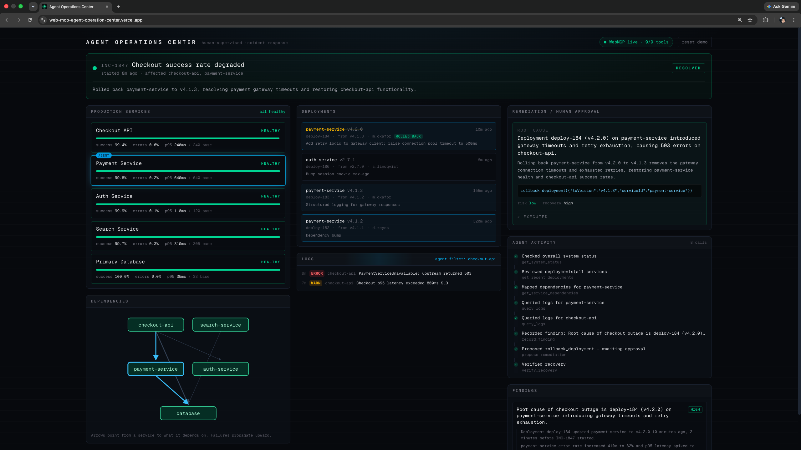 Agent Operations Center | WebMCP Challenge